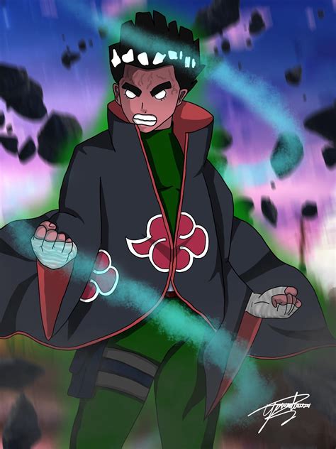 In An Alternate Universe Where Rock Lee Joins The Akatsuki Art Work By