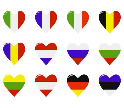 Set Of Heart Shaped Flags 938403 Vector Art At Vecteezy