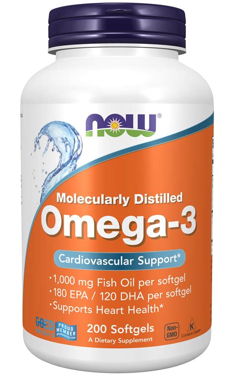 Now Supplements Omega 3 180 Epa 120 Dha Molecularly Distilled