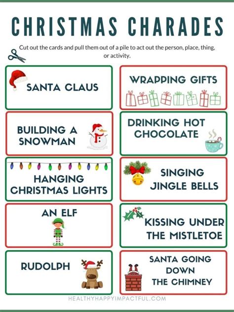 Free Christmas Charades Printable To Boost Your Holiday Fun Christmas