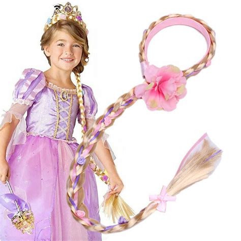 Fashion Princess Dress Up Wigs Rapunzel Hairpiece Cosplay Braided Wig
