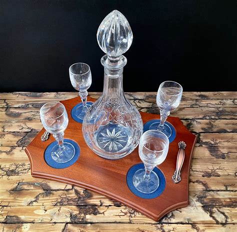 Crystal Port Wine Decanter Set With 4 Glasses And Tray Pronto Images Home Of The Mess Kit