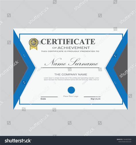 Certificate Template Modern A4 Horizontal Landscape 스톡 벡터로열티 프리