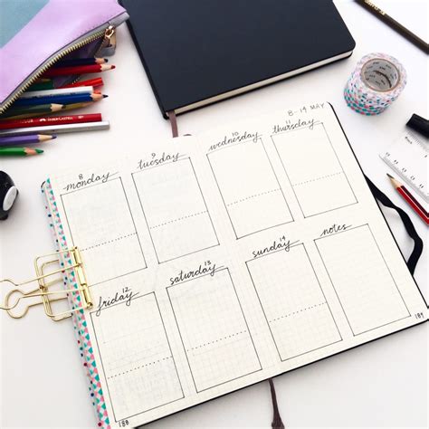 How would it be to keep up with all the things you'd like to accomplish? Bullet Journal Weekly Spread - 5 Reasons to use a Weekly ...