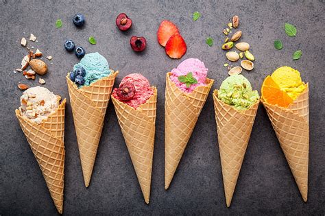 Hd Wallpaper Ice Cream Food Colorful Food And Drink Cone Ice