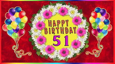 51th Birthday Images  Greetings Cards For Age 51 Years