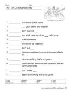If you are introducing the ten commandments to kids for the first time there are almost always some students who will not get a free copy of the religion teacher's guide to lesson planning and join more than 60,000 subscribers to the religion teacher. 11 Best Images of 10 Commandments Catholic Kids Worksheets ...
