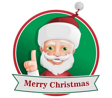 Merry Christmas Greeting Card With Santa Claus Free Vector
