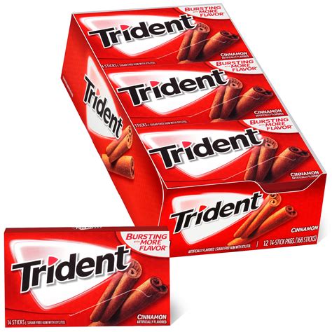 Trident Cinnamon Sugar Free Gum 12 Packs Of 14 Pieces 168 Total