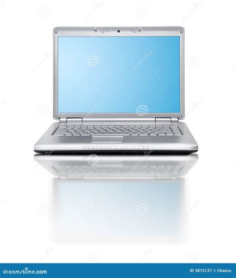 Modern Laptop On White Background With Reflection Stock Image Image