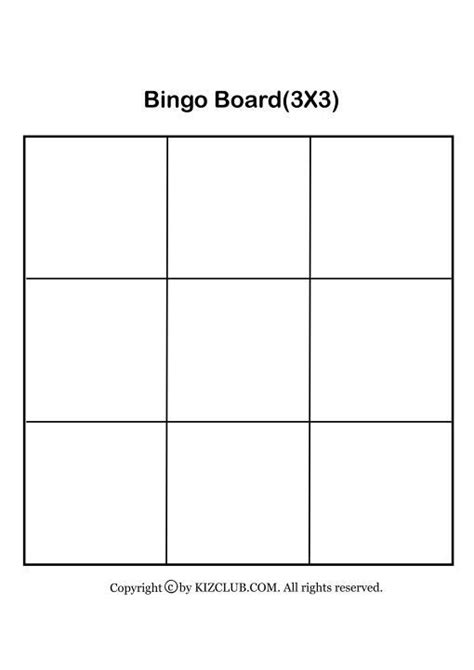 All bingo cards can be edited and customized to get them just the way you want. Bingo Board(3X3) - Kiz Club nel 2020