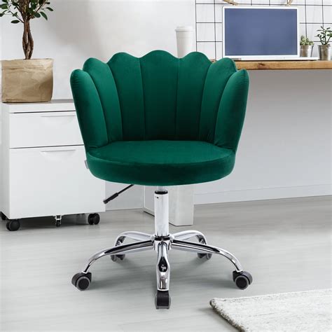 Striking features like arched bodies or chromed swivel. Vanity Chair with Wheels Modern Leisure Desk Chair Velvet ...