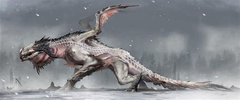 Artstation Gow Mountain Dragon Dela Longfish Creature Concept