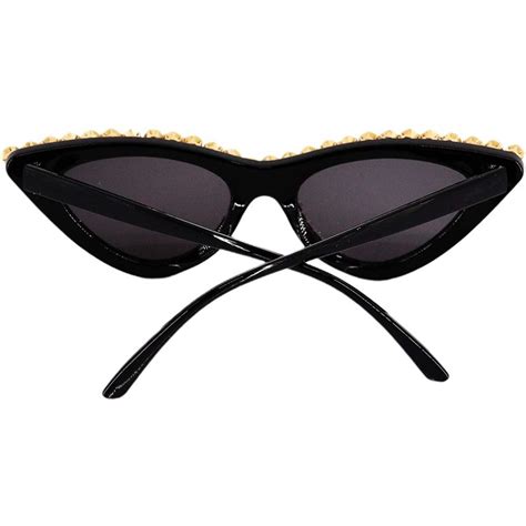 sparkling crystal cat eye sunglasses uv protection rhinestone sunglasses black frame ca18ucal5u6