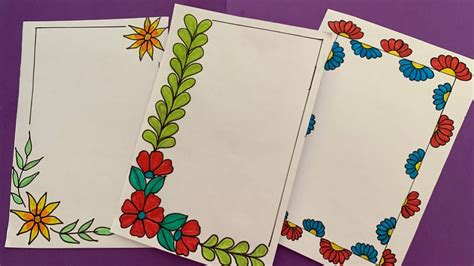 3 Simple Border Designs For Project Chart Paper Border Designs