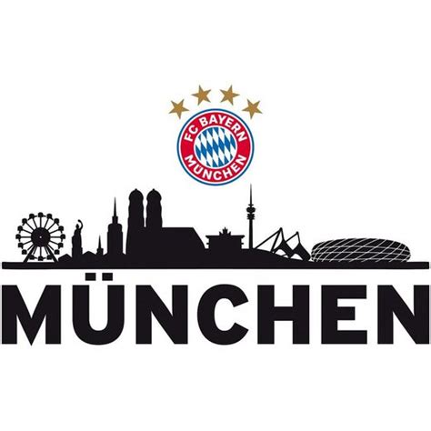 Germany, munich (on yandex.maps/google maps). FC Bayern Wandsticker FCB Skyline mit Logo, 60 x 30 cm ...