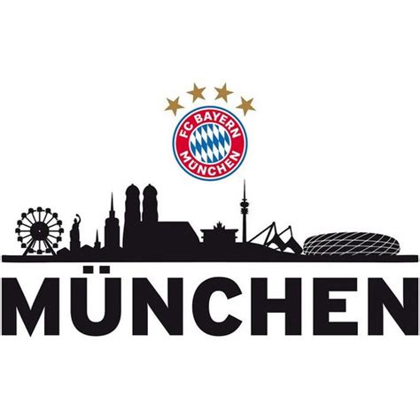 Bayern munchen logo by unknown author license: FC Bayern Wandsticker FCB Skyline mit Logo, 60 x 30 cm ...