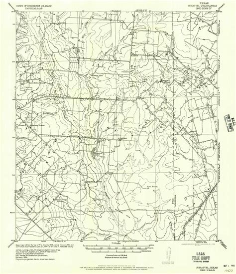 Schattel Texas 1934 1940 Usgs Old Topo Map Reprint 15x15 Tx Quad