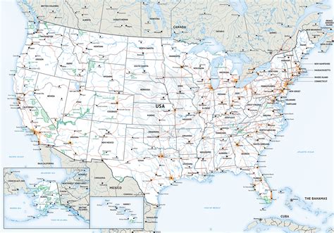 Maps Of The United States Printable Map Of Usa With States And Major Images