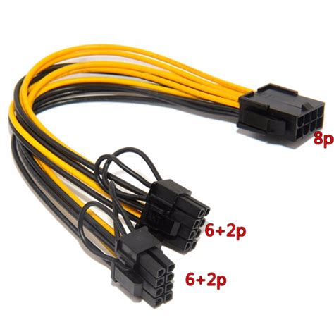 8pin To Dual 6pin 62 Pin Adapter Gpu Video Card Power Cable Module Y