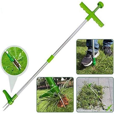 Amerteer Stand Up Weeder And Root Removal Tool With 3 Stainless Steel