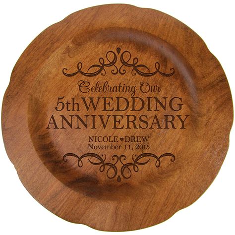 Personalized 5th Wedding Anniversary Plate T Amazing 5 Years