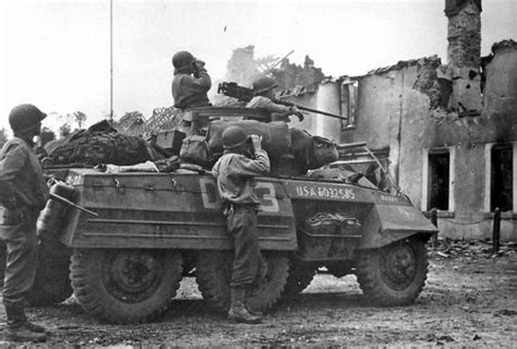 Photo M8 Greyhound Scout Car Of Us 3rd Armored Division Observing