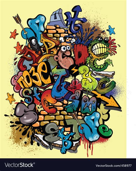 Graffiti Alphabet Royalty Free Vector Image Vectorstock