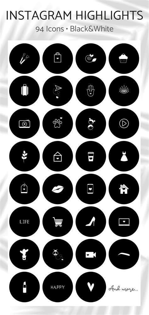 Black And White Diy Instagram Highlight Icon Covers Etsy Black And
