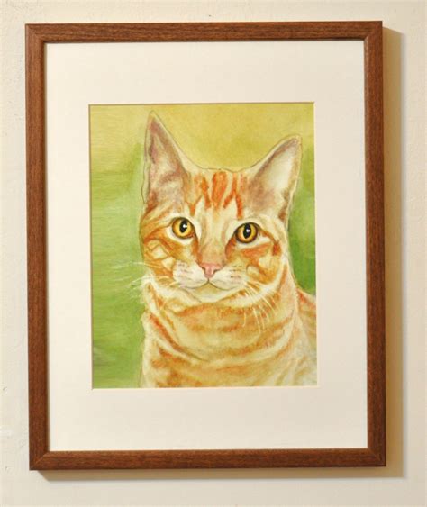 Orange Tabby Cat Art Orange Cat Watercolor Print Tabby Cat Etsy