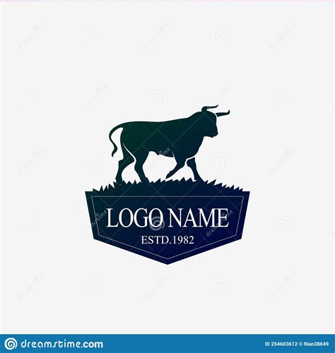 Bull Logo Badge Emblem Sign Isolated Stock Vector Illustration Of