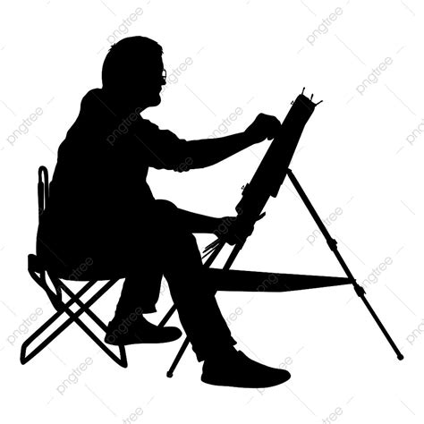 Artist Painter Silhouette Vector Png Silhouette Artist Painter Beret