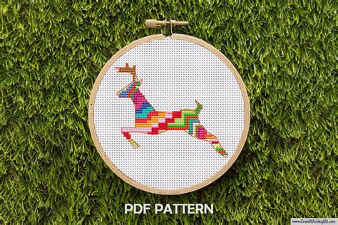 deer-running-cross-stitch-pattern-stitch-patterns,-animal-cross-stitch-patterns,-cross-stitch