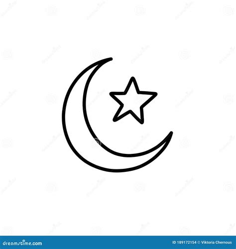Symbol Of Islam Doodle Icon Vector Line Illustration Stock