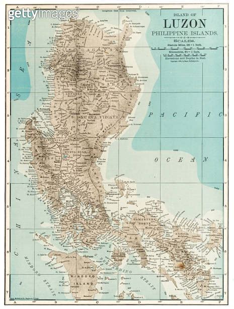 Map Of Luzon Philippines Islands 1899 이미지 1469852526 게티이미지뱅크