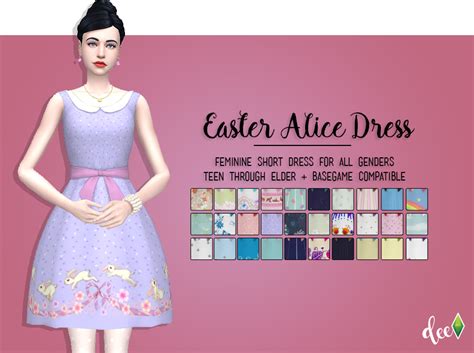 Sims 4 Easter Alice Dress The Sims Book