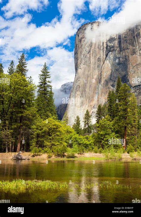 El Capitan With The Merced River Flowing Through The Yosemite Valley