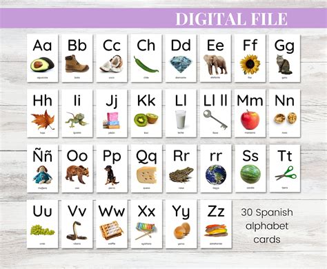 Spanish Alphabet Cards Printable Preschool Classroom Etsy