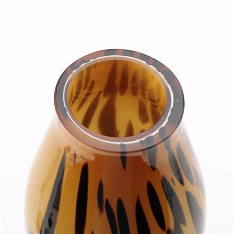 Tozai Home Art Glass Tortoise Shell Vases Ebth