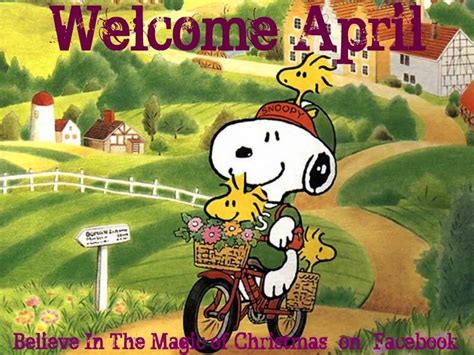 Snoopy Welcome April Quote Snoopy Wallpaper Snoopy Love Snoopy