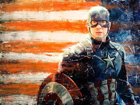Marvel Captain America Painting By Christopher Clark Fine Art America