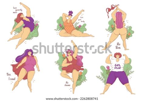 Set Plump Happy Women Hairy Legs Stock Vector Royalty Free 2262808741 Shutterstock