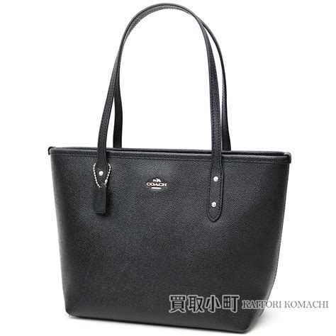 Kaitorikomachi Coach City Zip Mini Tote Bag Black Leather Handbag