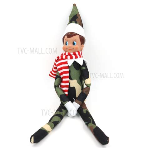 Christmas On Shelf Elf With Scarf Pocket Sized Plush Toy Christmas
