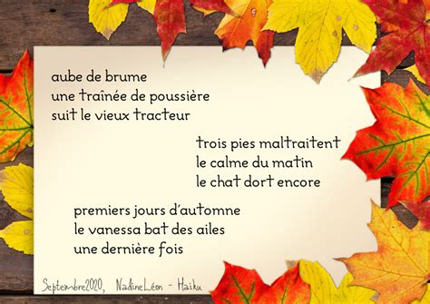Premiers jours d'automne Haïkus