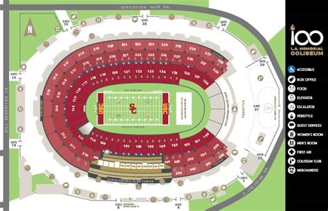 Los Angeles Coliseum Seating Chart With Seat Numbers Two Birds Home
