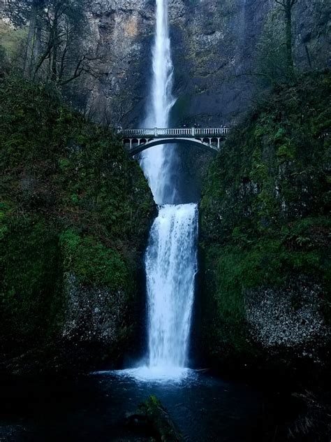 Waterfall Falls Multnomah Falls Natural Oregon Waterfalls Hd