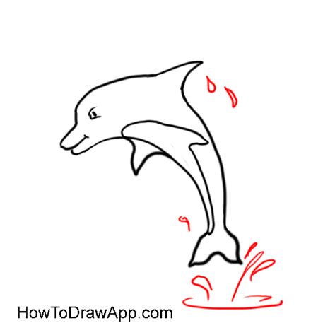 · to draw a dolphin, start by drawing a curved line that looks like a cursive lowercase r for the dolphin's back. Learn how to draw a dolphin step by step.