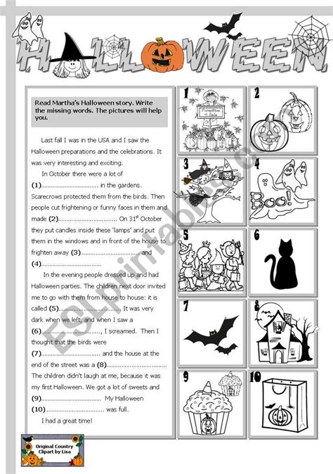 Halloween Story Esl Worksheet By Tecus