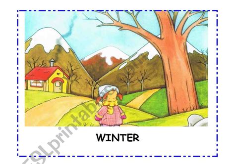 4 Seasons Flashcards Spring Summer Autumn Winter Esl Worksheet By
